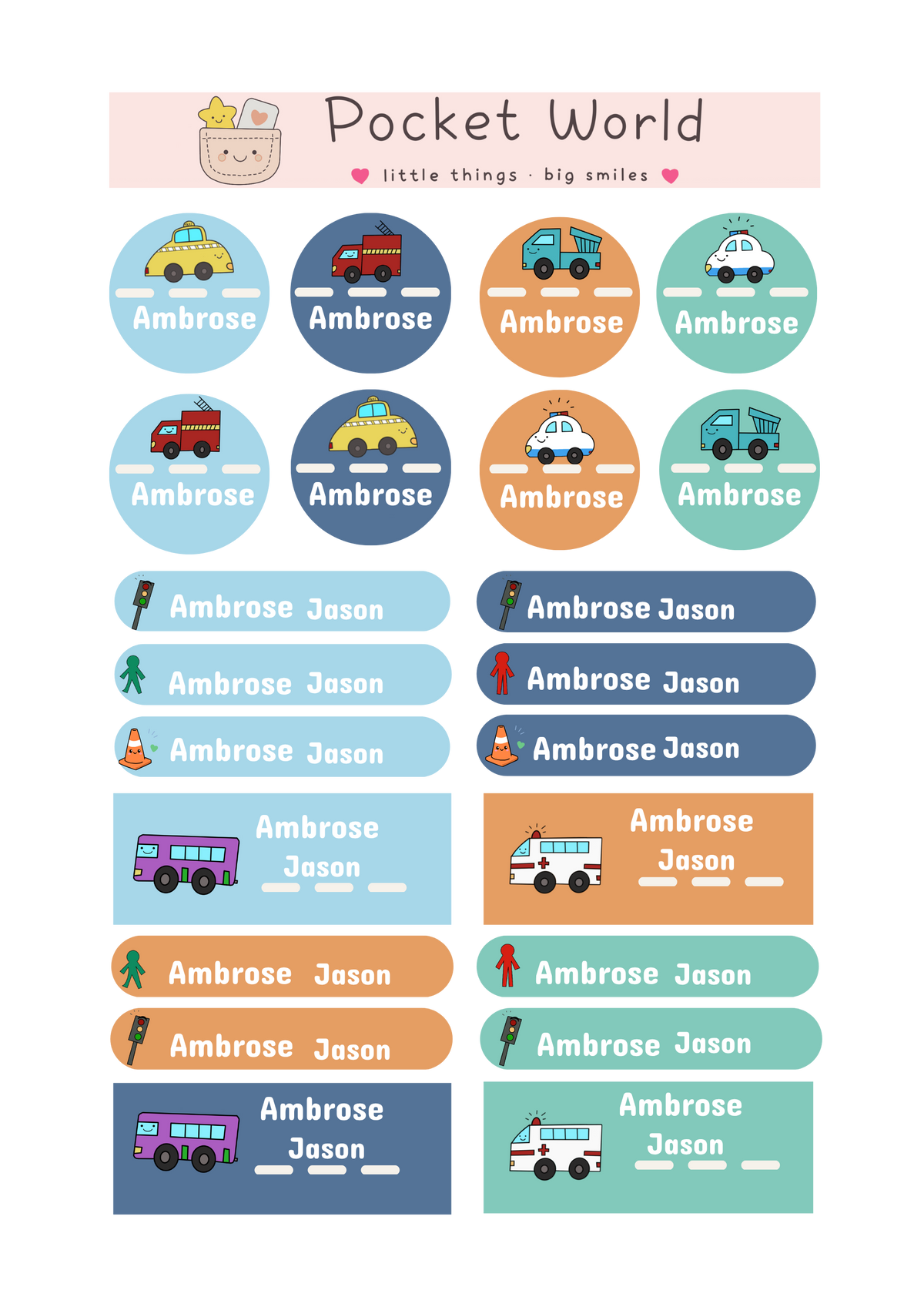 Waterproof Name Stickers-Car Series