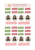 Custom Portrait Name Stickers – Grass Series